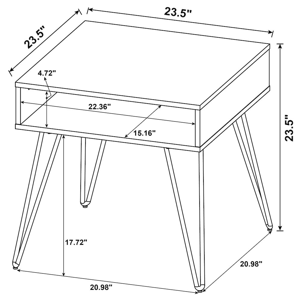 Golden Oak and Black End Table. Picture 4