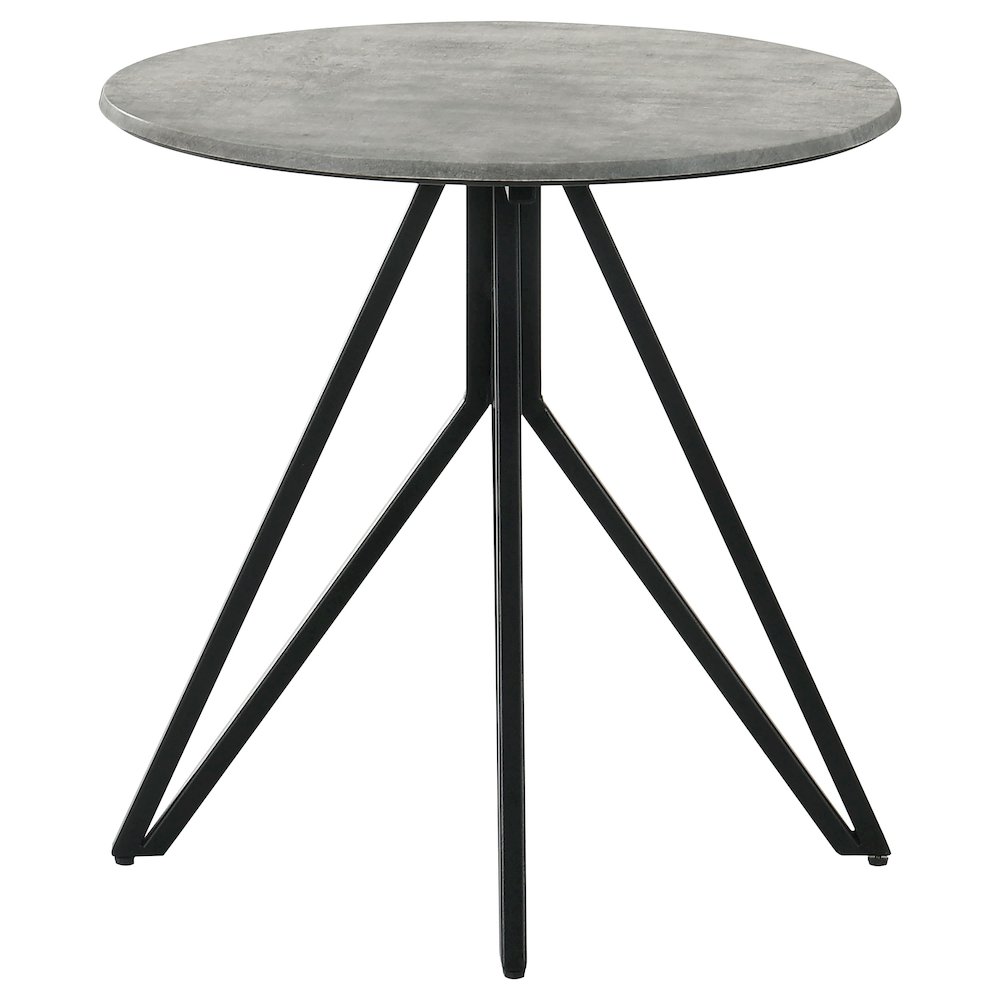 Cement and Gunmetal Round Top End Table. Picture 3