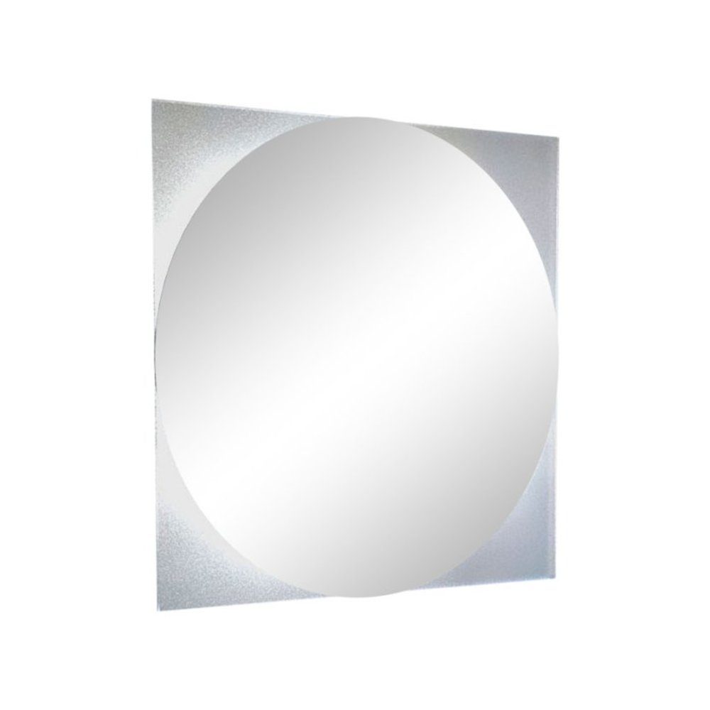 Square Bathroom Mirror with Sandblasting Borders Clear. Picture 1