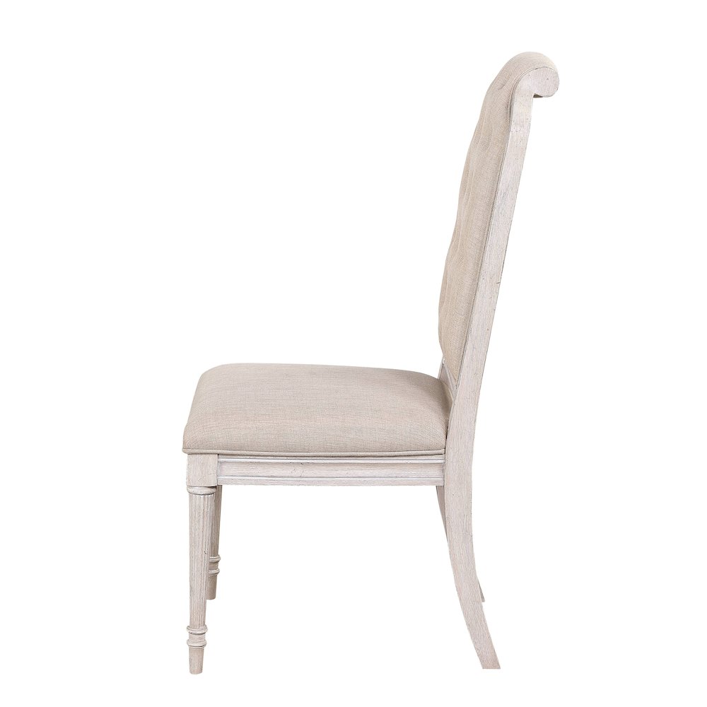 Beige and Antique Champagne Tufted Back Side Chairs (Set of 2). Picture 3