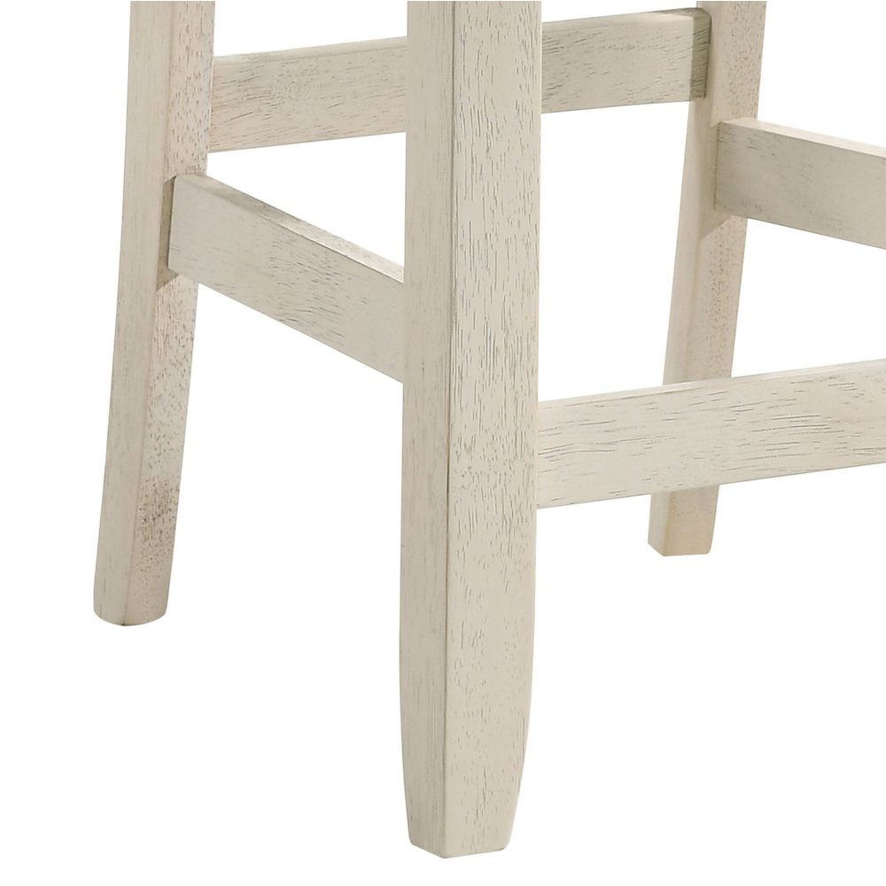 Oak and Antique White Counter Height Stools (Set of 2). Picture 4