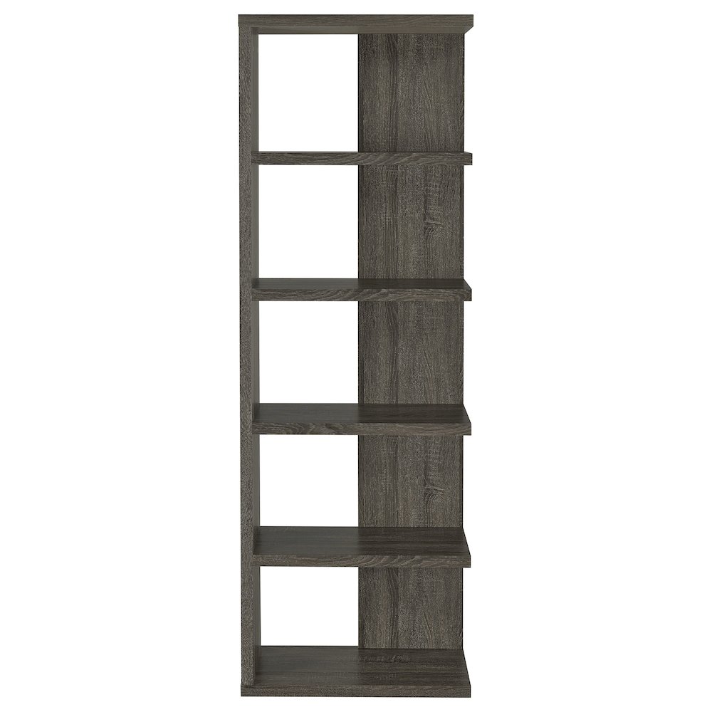 Contemporary Weathered Grey 5-shelf Bookcase. Picture 3