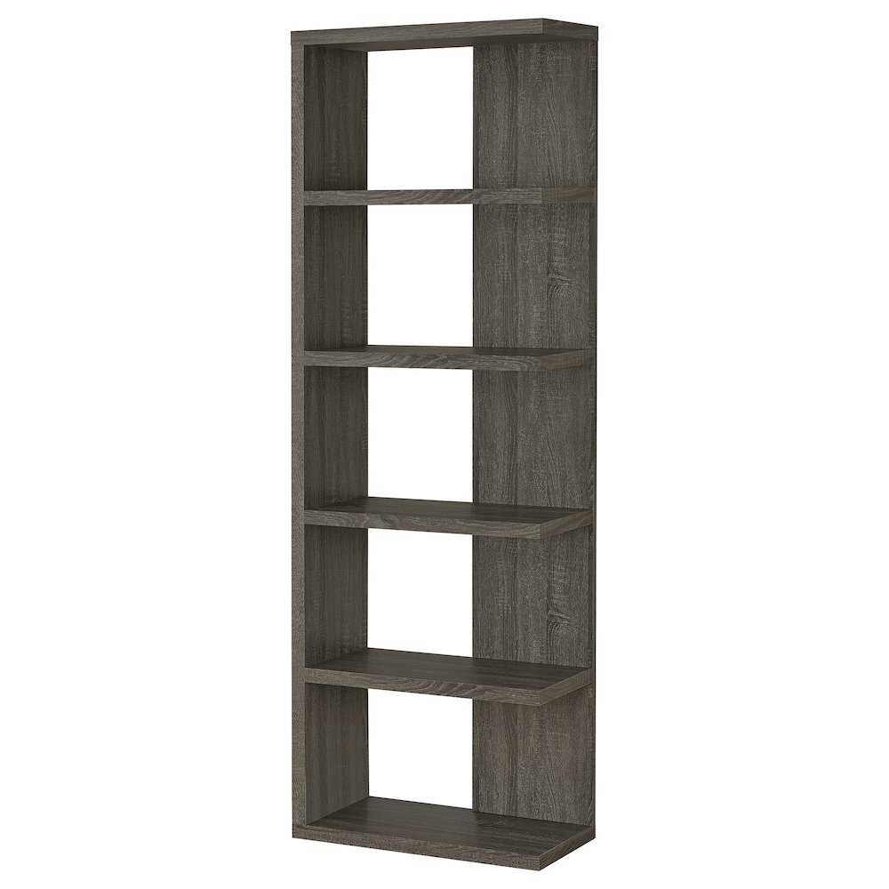 Contemporary Weathered Grey 5-shelf Bookcase. Picture 4