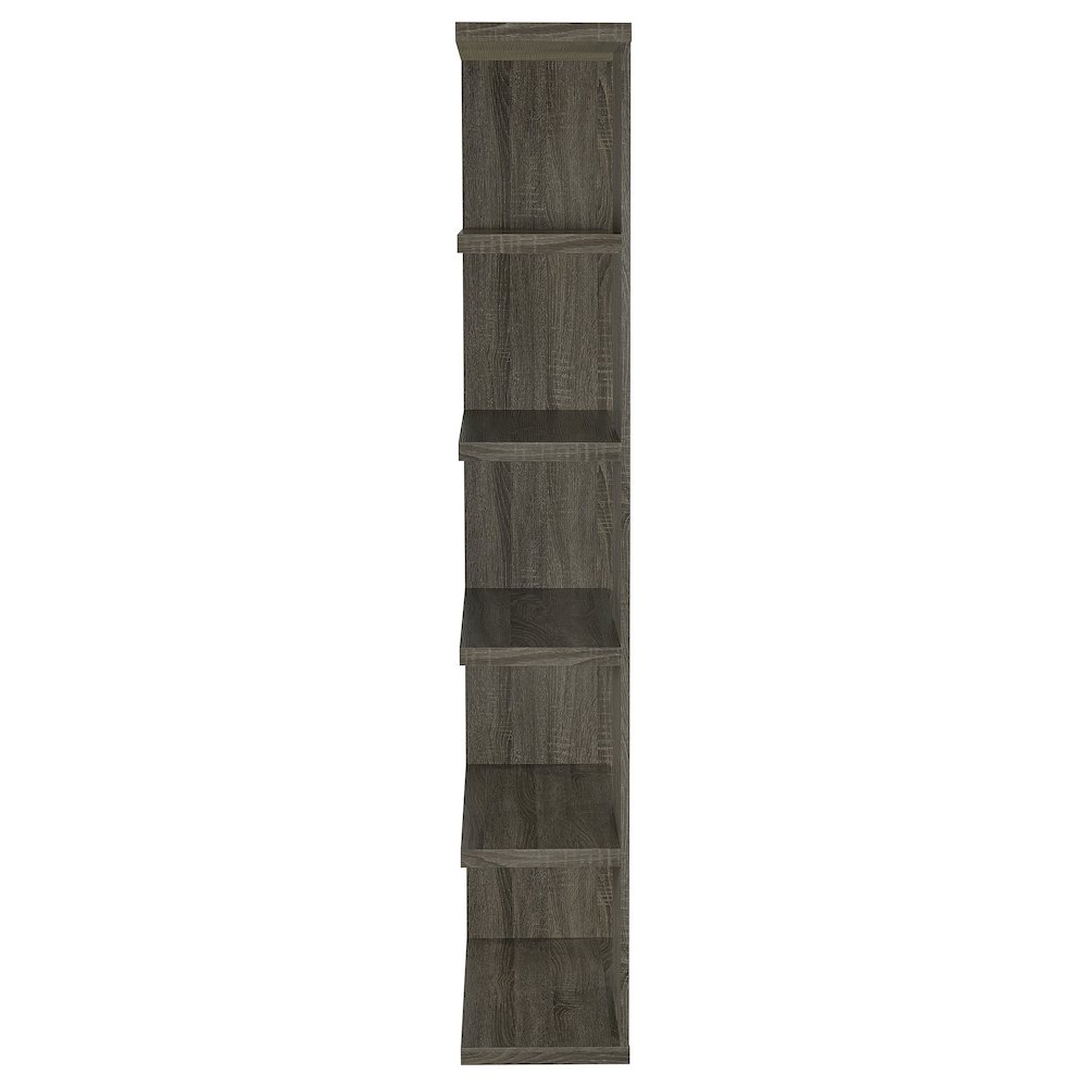 Contemporary Weathered Grey 5-shelf Bookcase. Picture 5