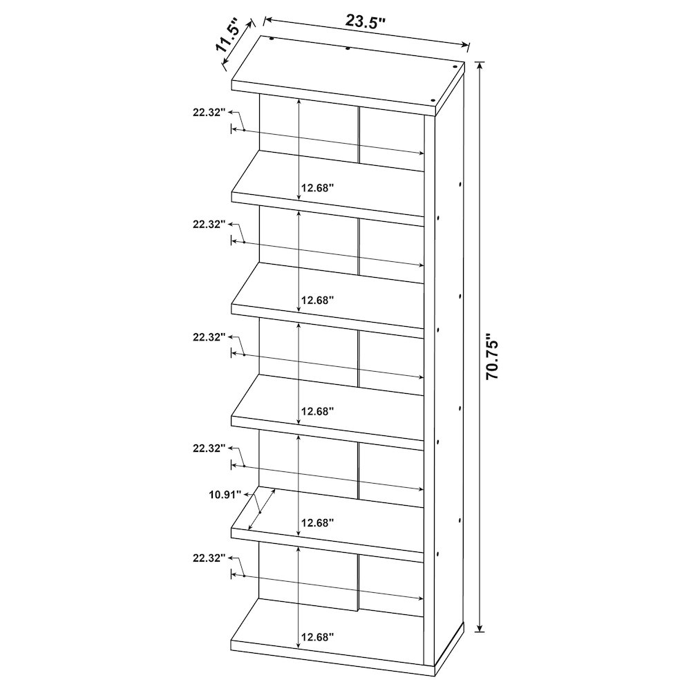 Contemporary Weathered Grey 5-shelf Bookcase. Picture 9