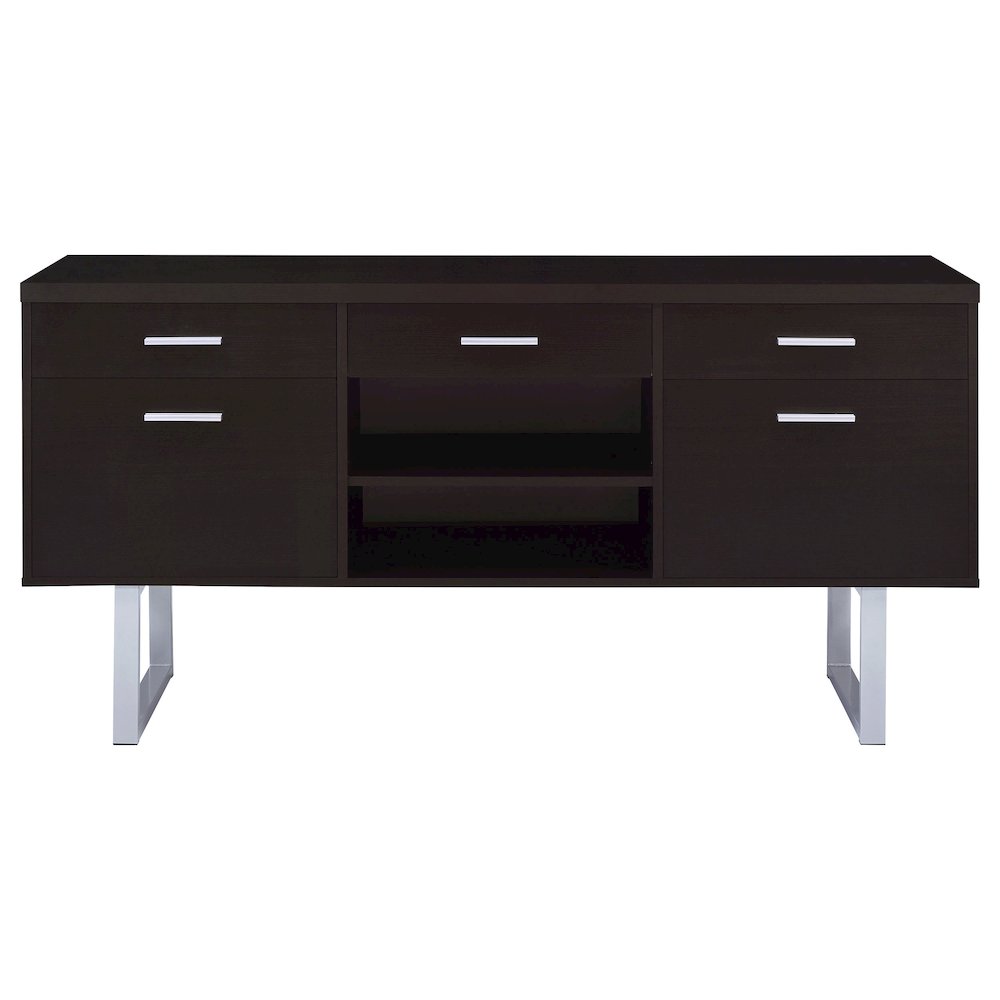 Cappuccino 2-drawer Credenza with File Cabinet. Picture 4