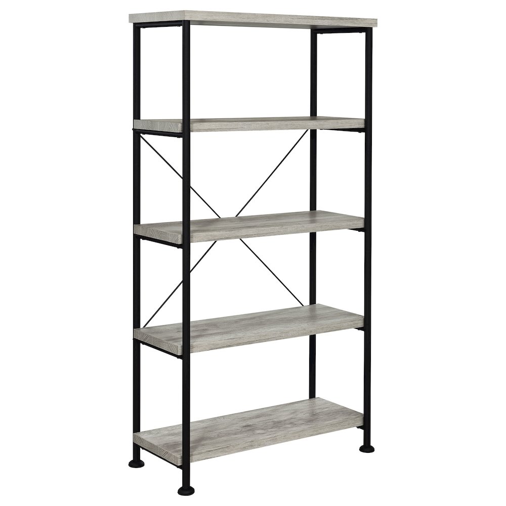 Industrial 4-shelf Bookcase. Picture 1