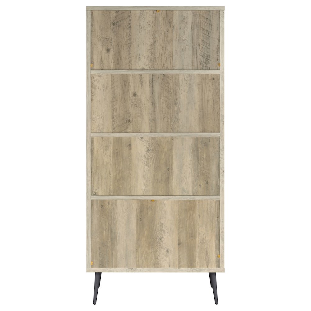 Antique Pine and Grey 3-shelf Bookcase. Picture 8