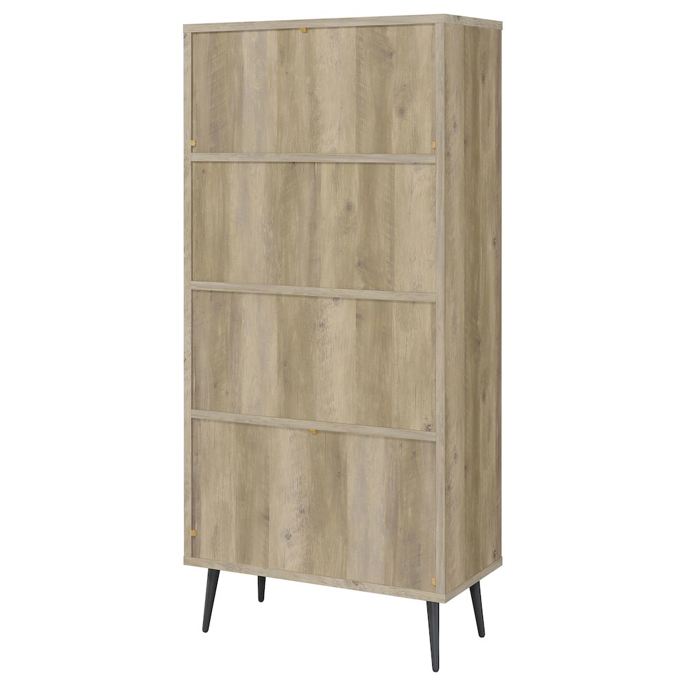 Antique Pine and Grey 3-shelf Bookcase. Picture 9