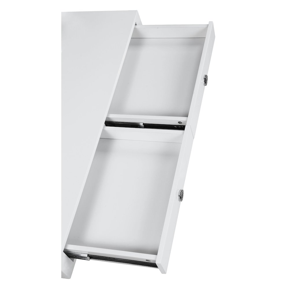 White High Gloss Writing Desk with Hutch Shelf. Picture 10