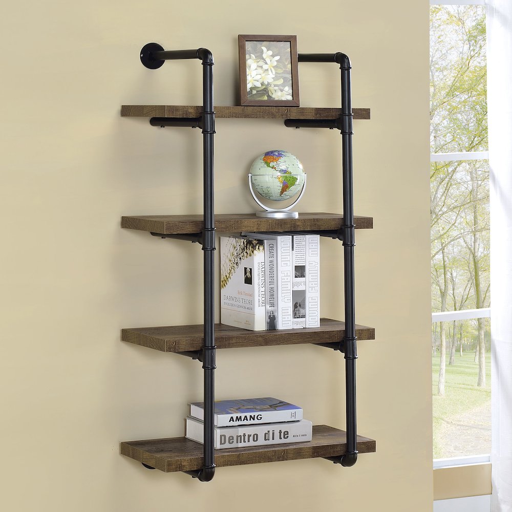 Black Metal 24-inch Wall Shelf. Picture 2
