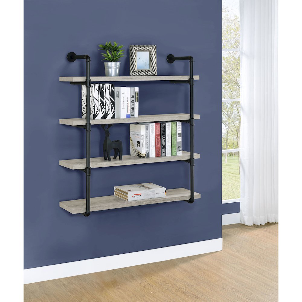 Black Metal 40-inch Wall Shelf. Picture 2