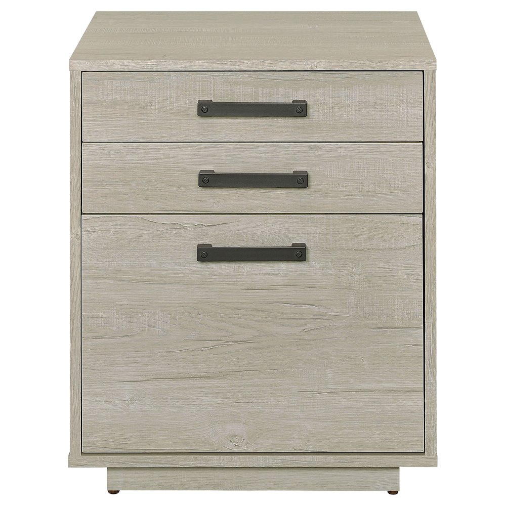 Whitewashed Grey 3-drawer Square File Cabinet. Picture 4