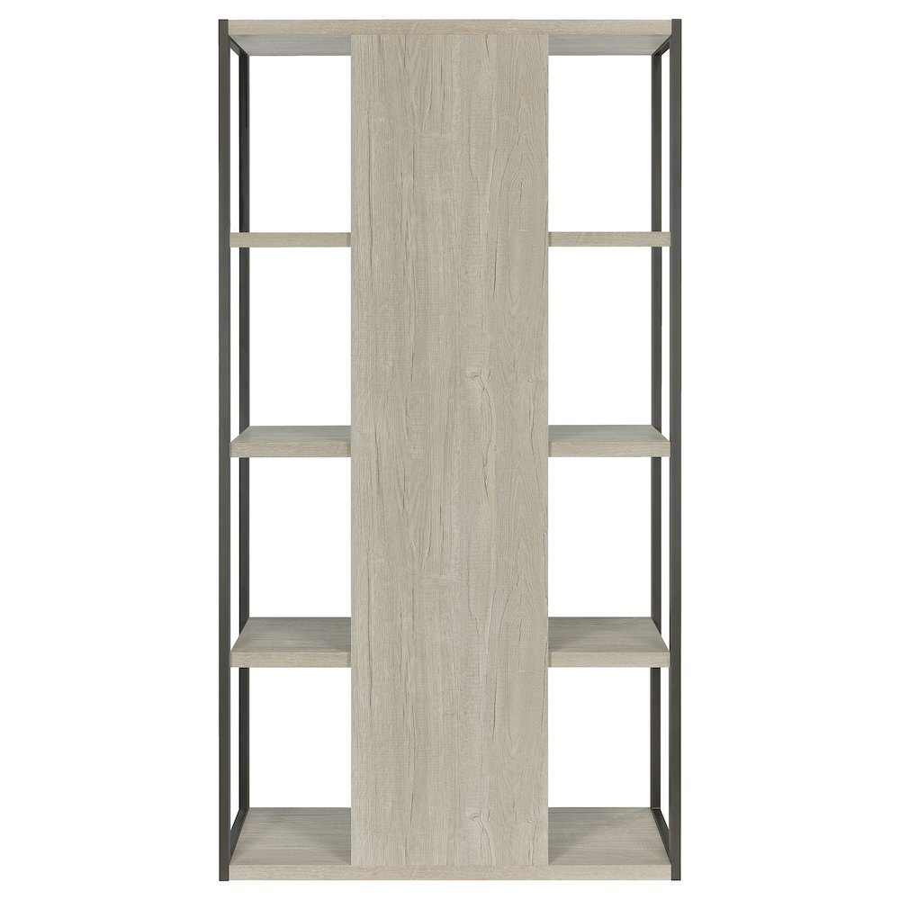 Whitewashed Grey 4-shelf Rectangular Bookcase. Picture 7