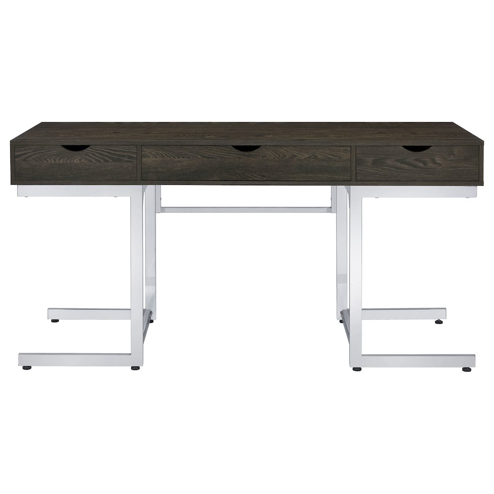 Dark Oak 3-drawer Writing Desk. Picture 4