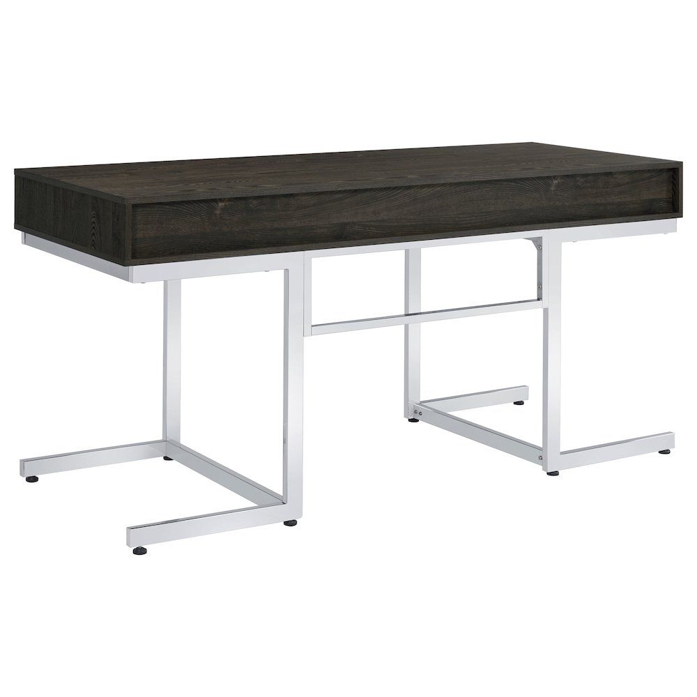 Dark Oak 3-drawer Writing Desk. Picture 6
