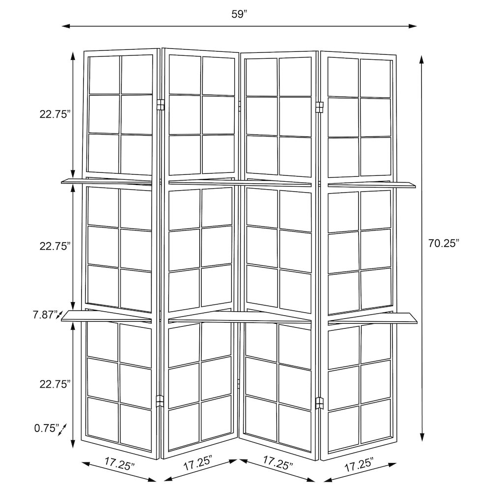 Tan and Cappuccino 4-panel Folding Screen. Picture 7