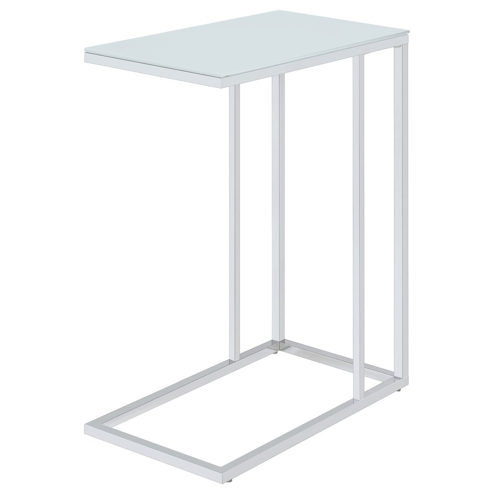 White C-shaped Snack Table. Picture 8
