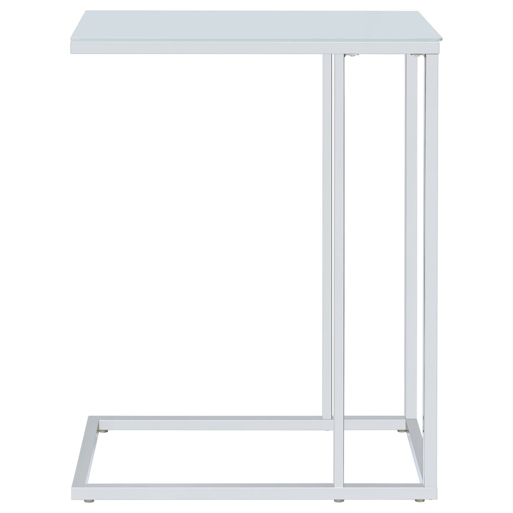 White C-shaped Snack Table. Picture 9