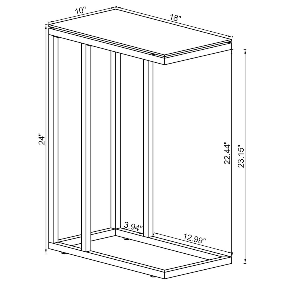 White C-shaped Snack Table. Picture 10
