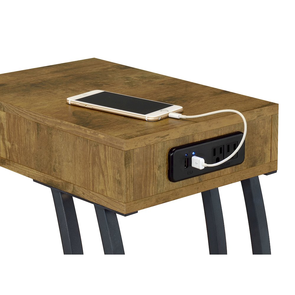 Hi-tech Wood and Metal Accent Table. Picture 3