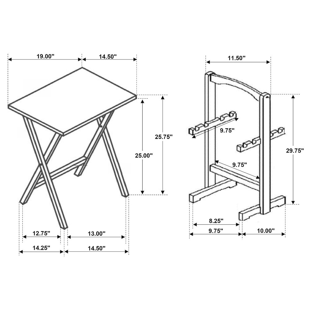 Cappuccino Tray Table Set. Picture 3