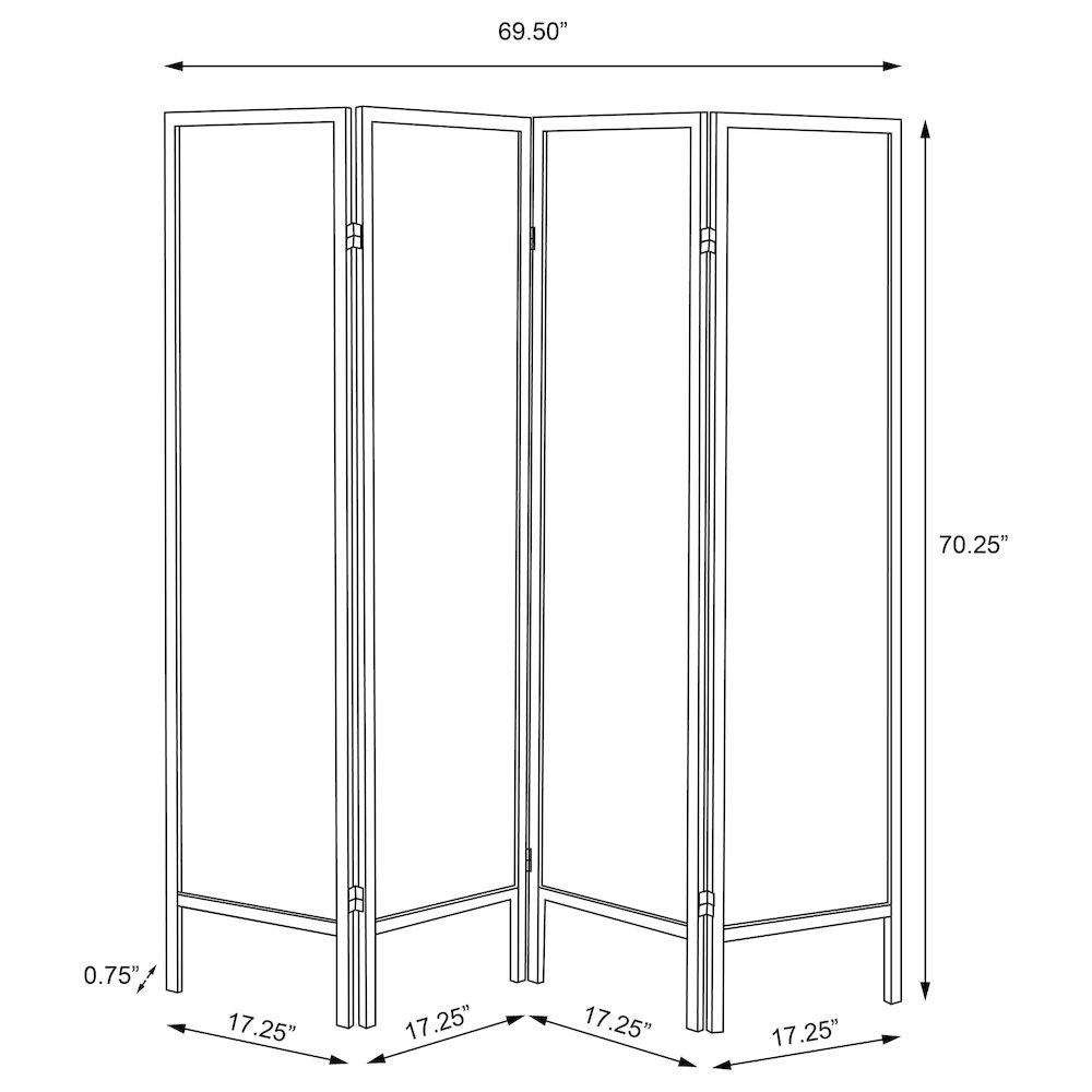 Black 4-panel Folding Screen. Picture 5