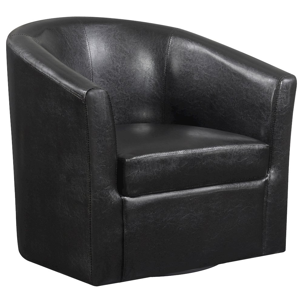 Faux Leather Swivel Armchair. Picture 1