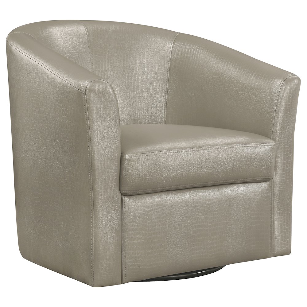 Faux Leather Swivel Armchair. Picture 1