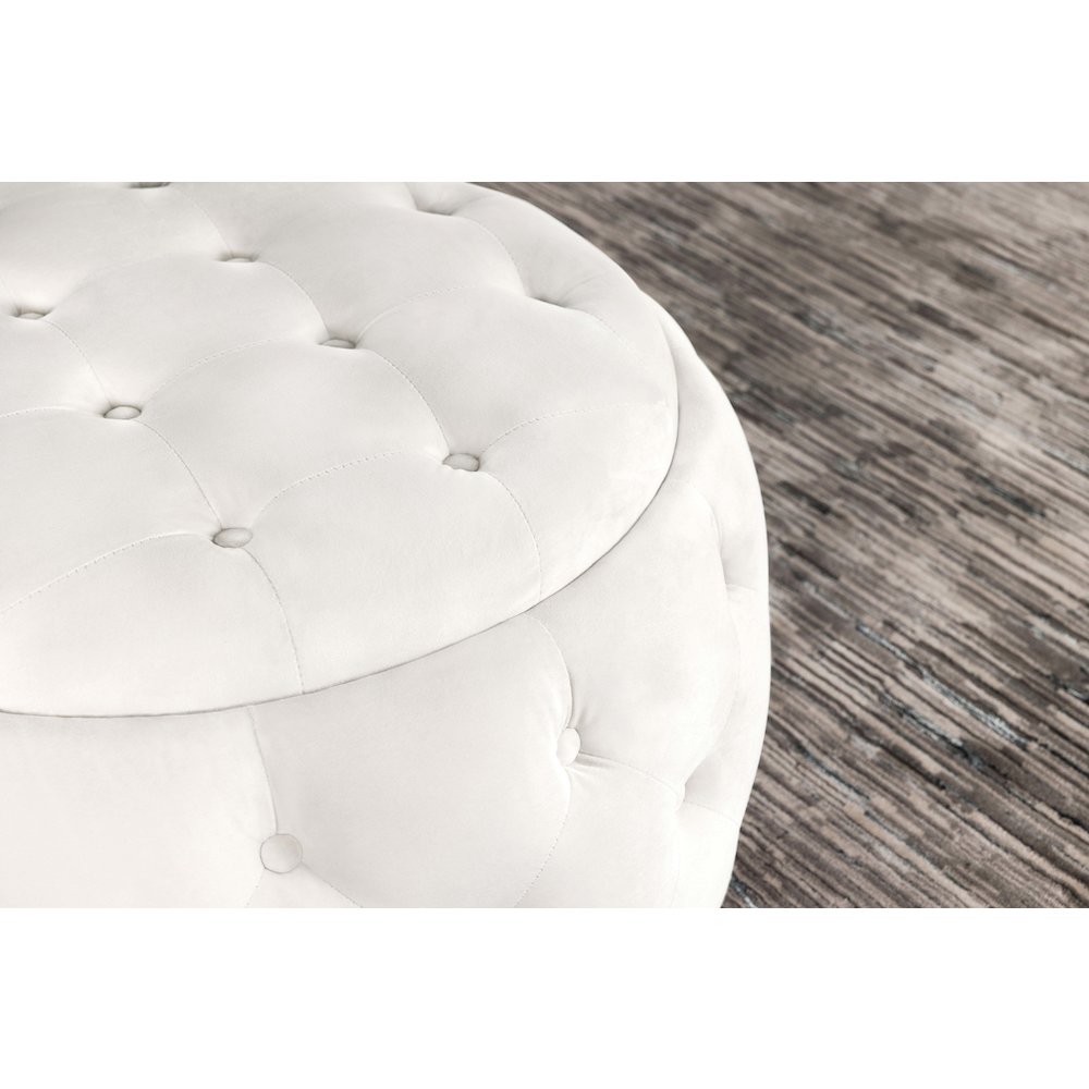 Upholstered Tufted Storage Round Ottoman. Picture 3