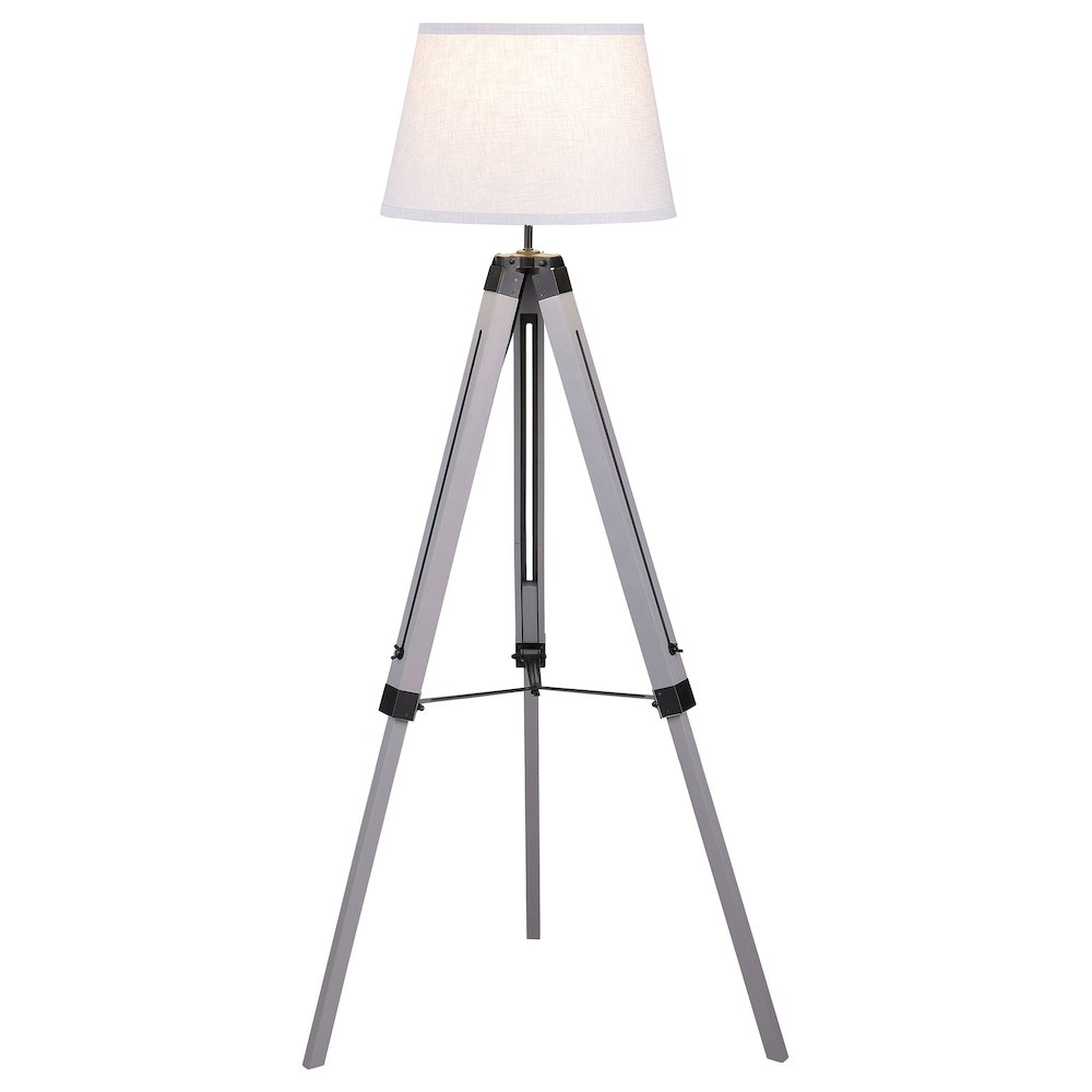 Grey and White Adjustable Tripod Floor Lamp. Picture 3