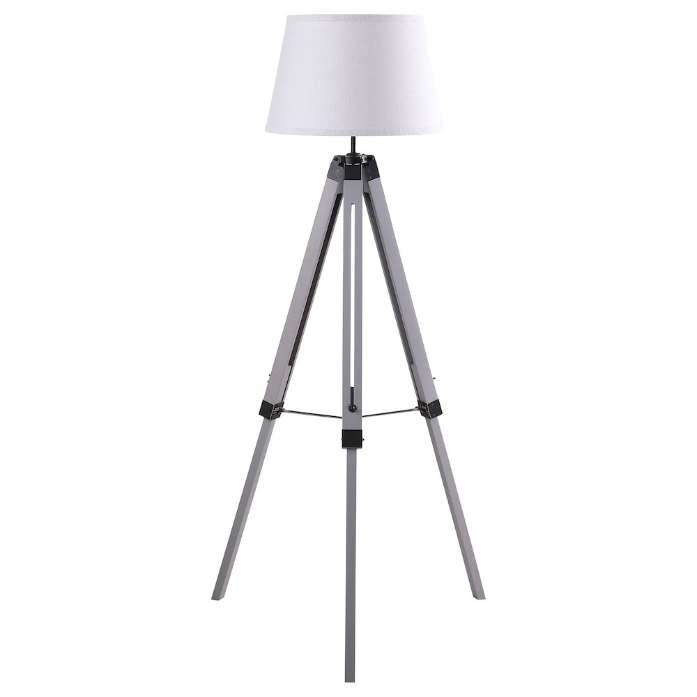 Grey and White Adjustable Tripod Floor Lamp. Picture 4