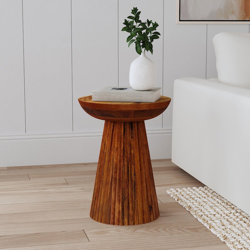 Wild Honey Side Table with Pedestal Base. Picture 2