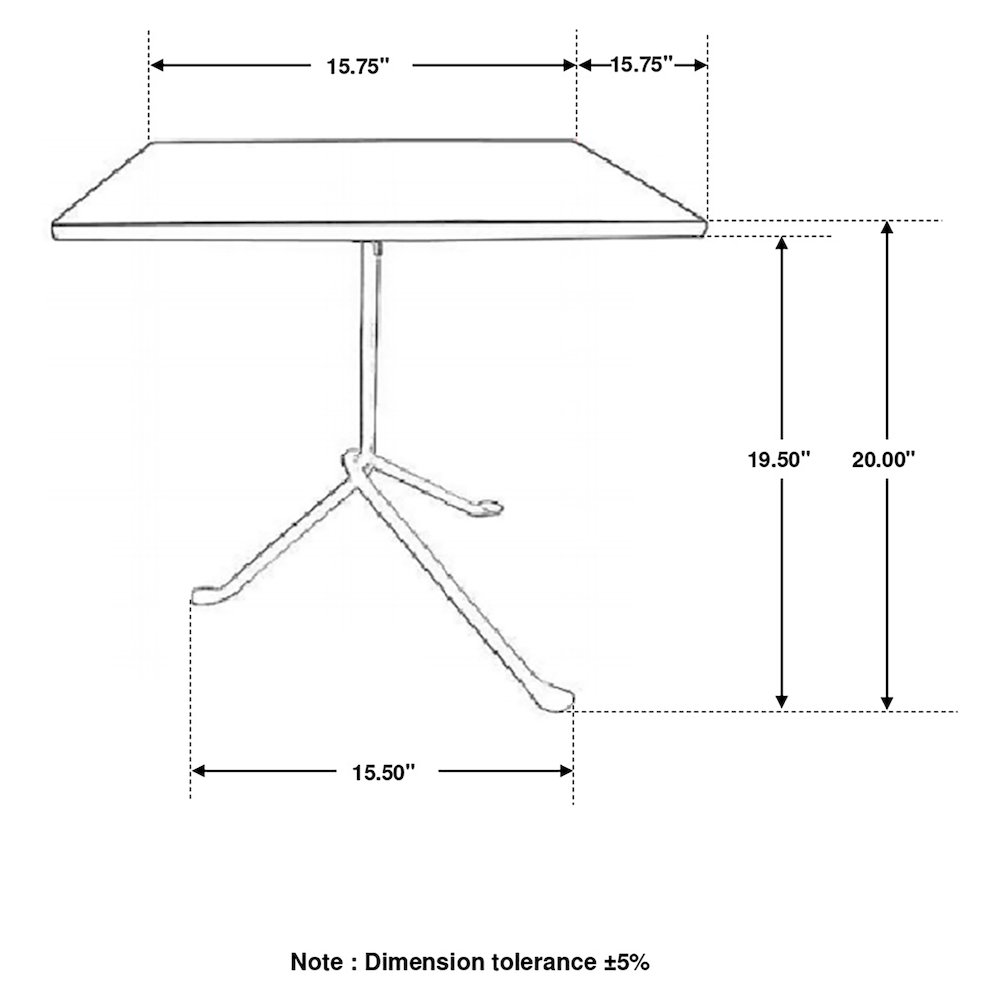 Dark Brown and Gunmetal Accent Table with Tripod Legs. Picture 4