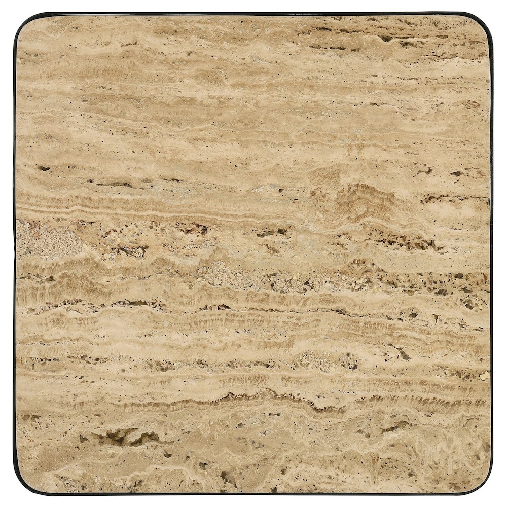 Travertine and Black Accent Table. Picture 7