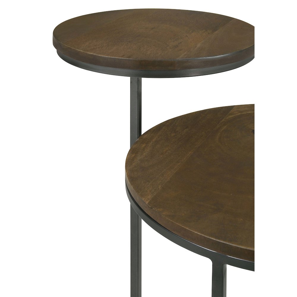 Natural and Gunmetal 2-Tier Accent Table. Picture 6