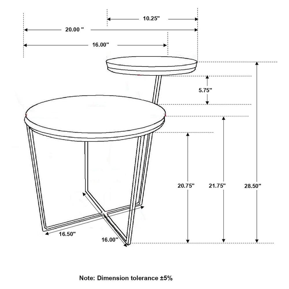 Natural and Gunmetal 2-Tier Accent Table. Picture 7