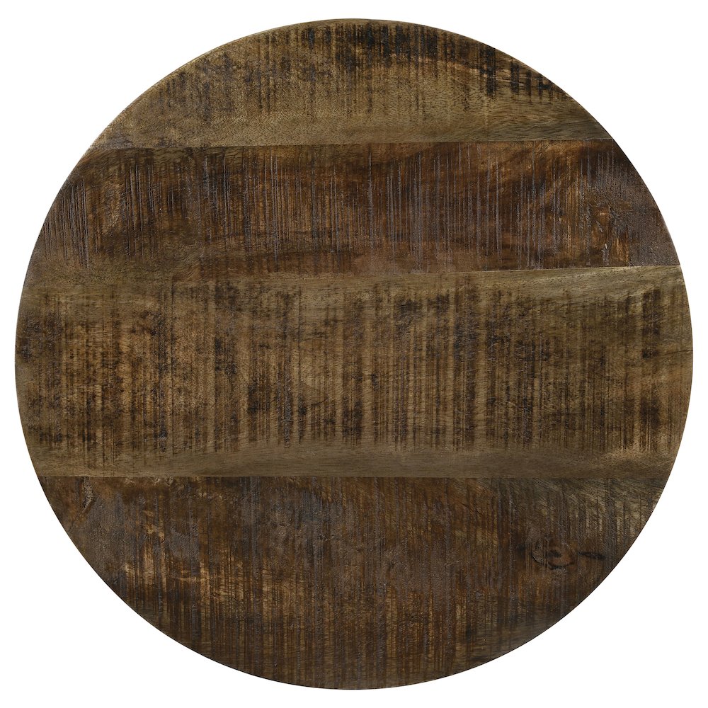 Natural and Black Drum Base Accent Table. Picture 4