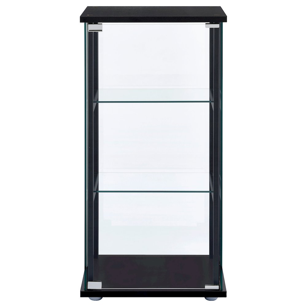 Black Glass 3-shelf Curio Cabinet. Picture 3