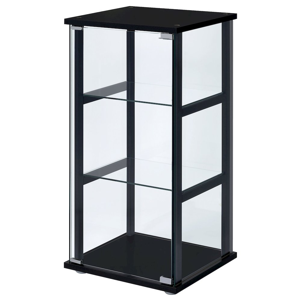 Black Glass 3-shelf Curio Cabinet. Picture 4