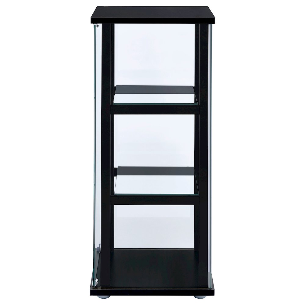 Black Glass 3-shelf Curio Cabinet. Picture 5