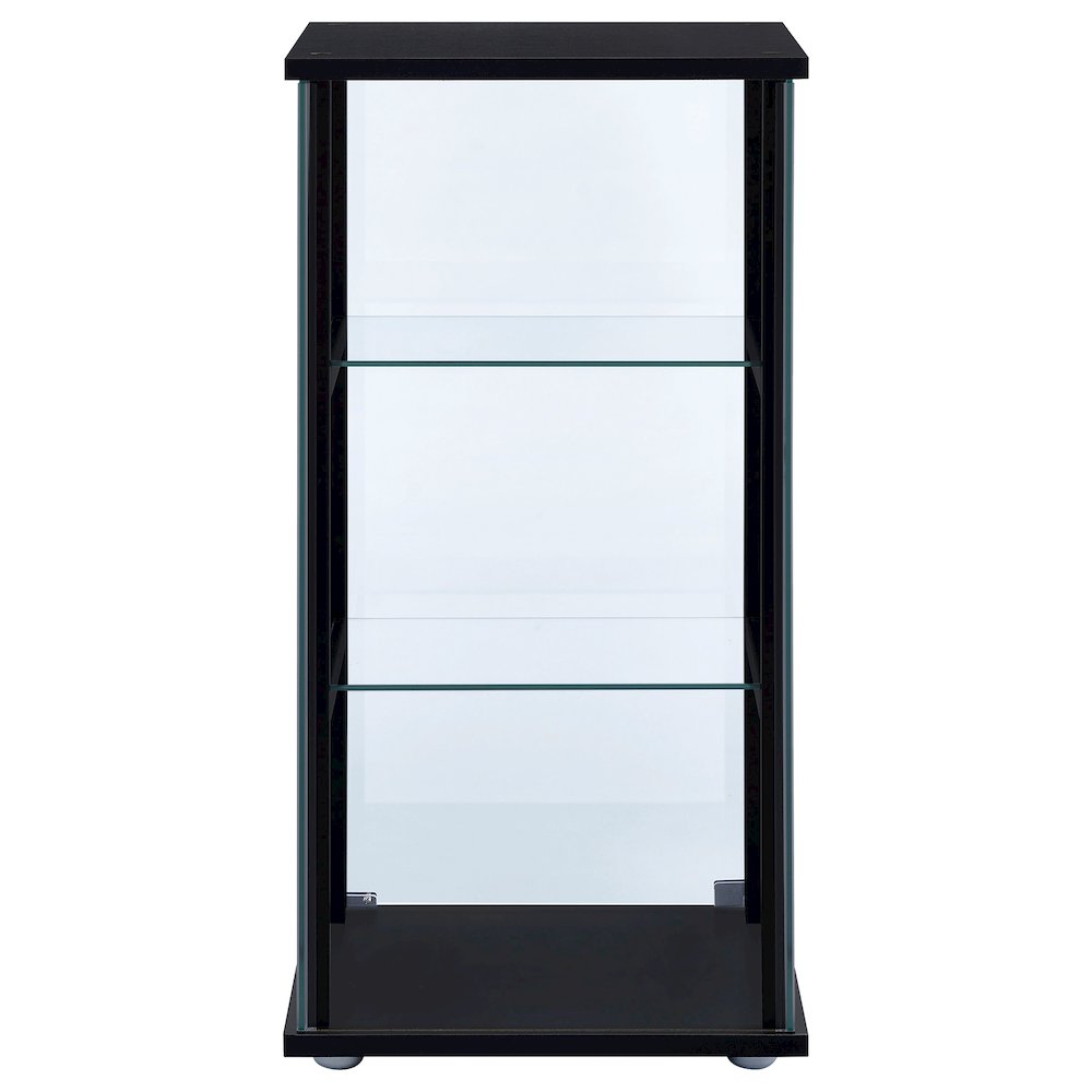 Black Glass 3-shelf Curio Cabinet. Picture 6