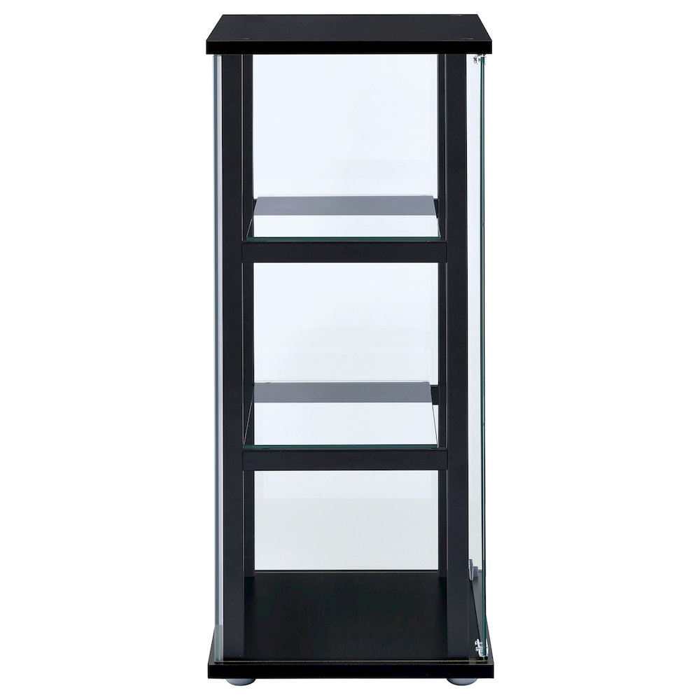 Black Glass 3-shelf Curio Cabinet. Picture 7