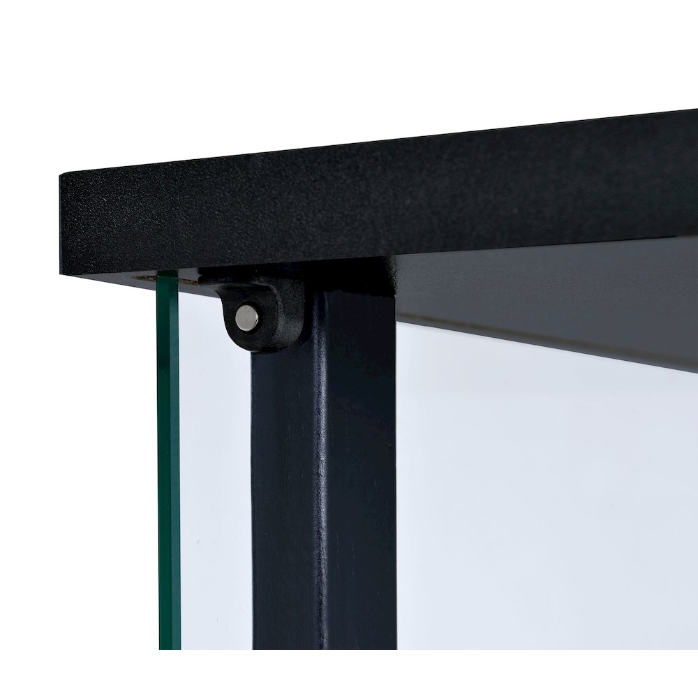 Black Glass 3-shelf Curio Cabinet. Picture 8