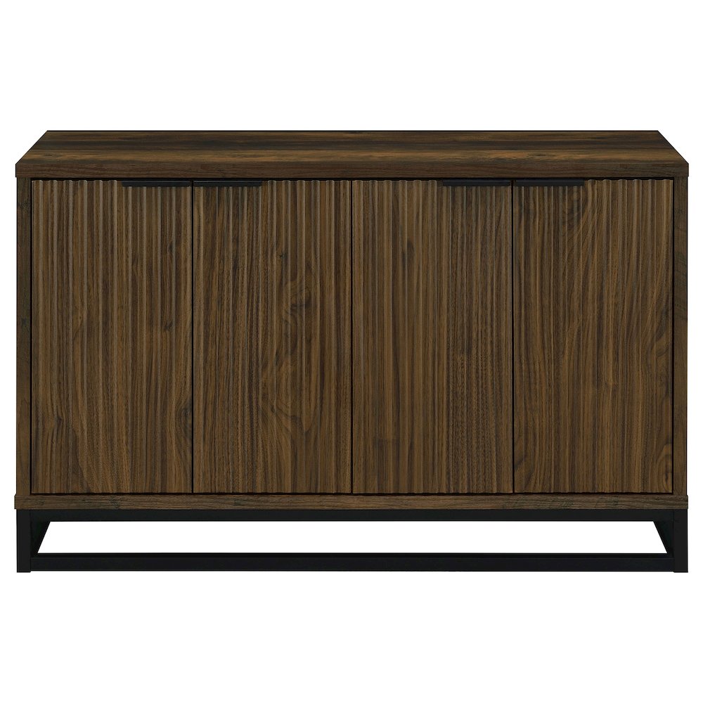 Dark Pine and Black 4-Door Accent Cabinet. Picture 4