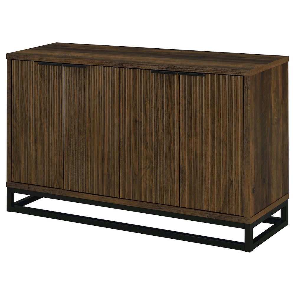 Dark Pine and Black 4-Door Accent Cabinet. Picture 5