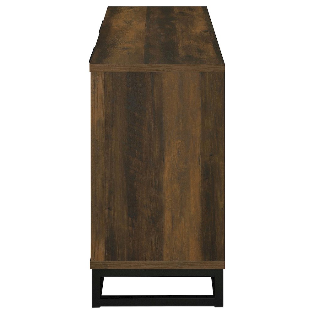 Dark Pine and Black 4-Door Accent Cabinet. Picture 6