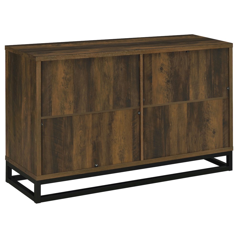 Dark Pine and Black 4-Door Accent Cabinet. Picture 7