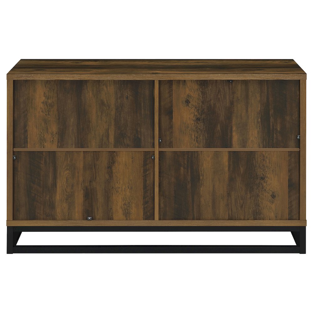 Dark Pine and Black 4-Door Accent Cabinet. Picture 8