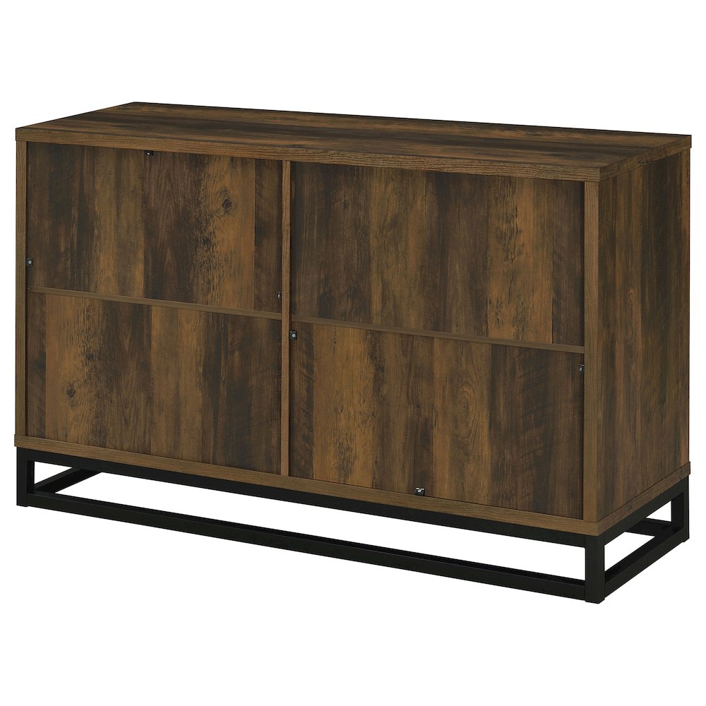 Dark Pine and Black 4-Door Accent Cabinet. Picture 9
